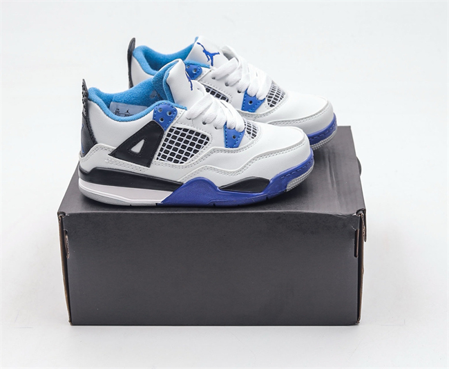 Youth Running weapon Super Quality Air Jordan 4 White/Blue Shoes 027